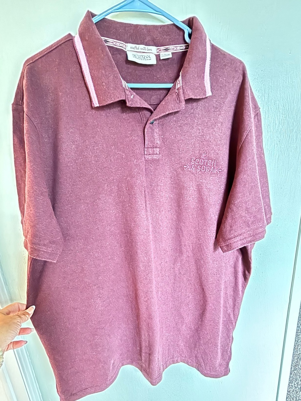 Scotch & Soda Men's Polo Shirt in Burgundy